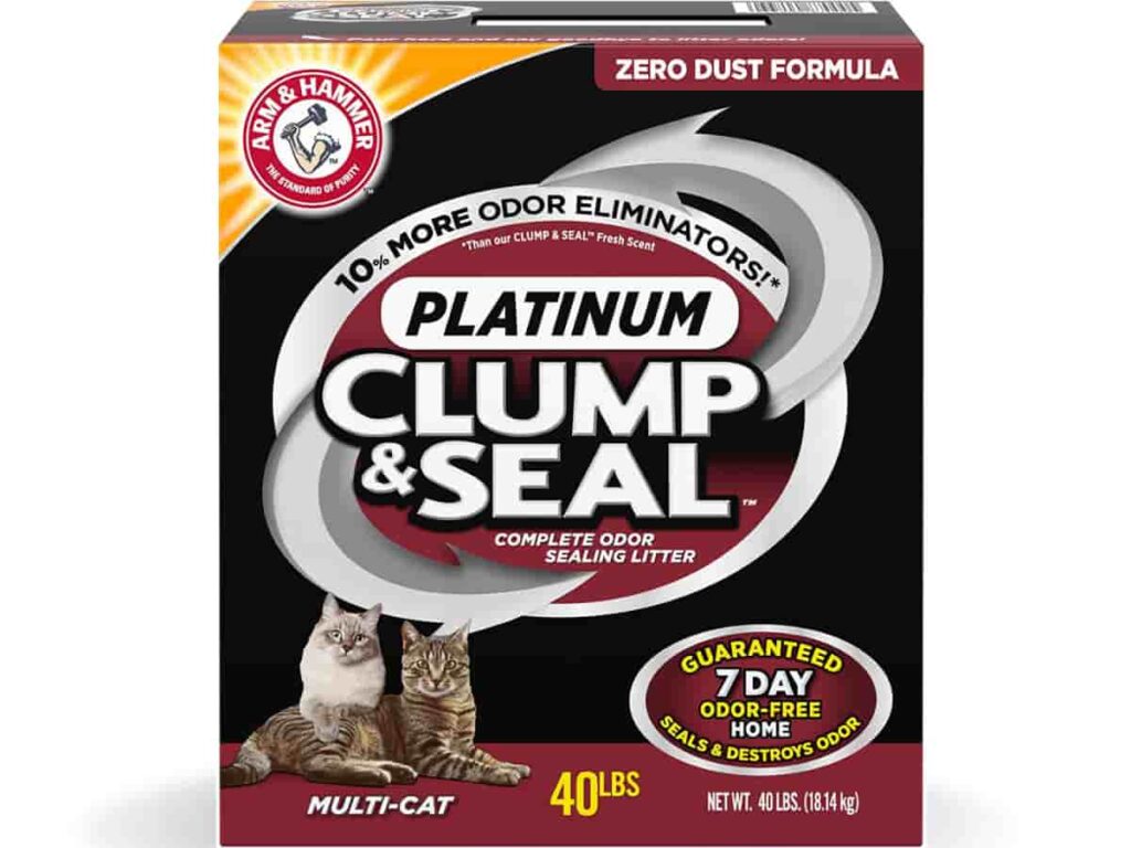Seal Platinum ARM & HAMMER Clump Cat Litter 